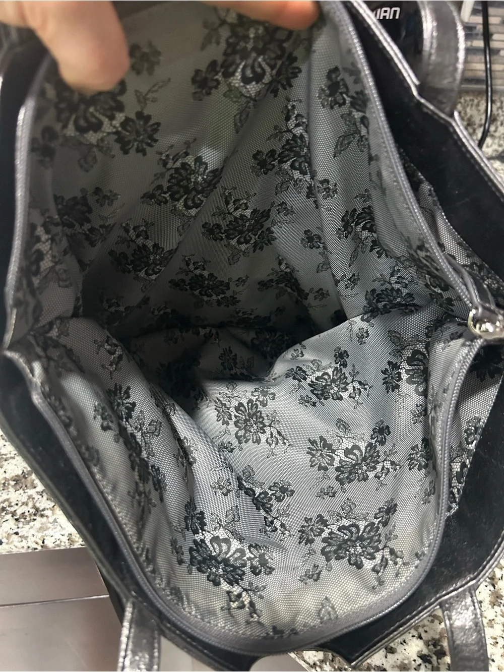 Wilsons Leather Metallic Black Tote